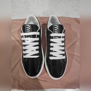 Miu Miu Women's Patent Leather Platform Sneakers Size 8